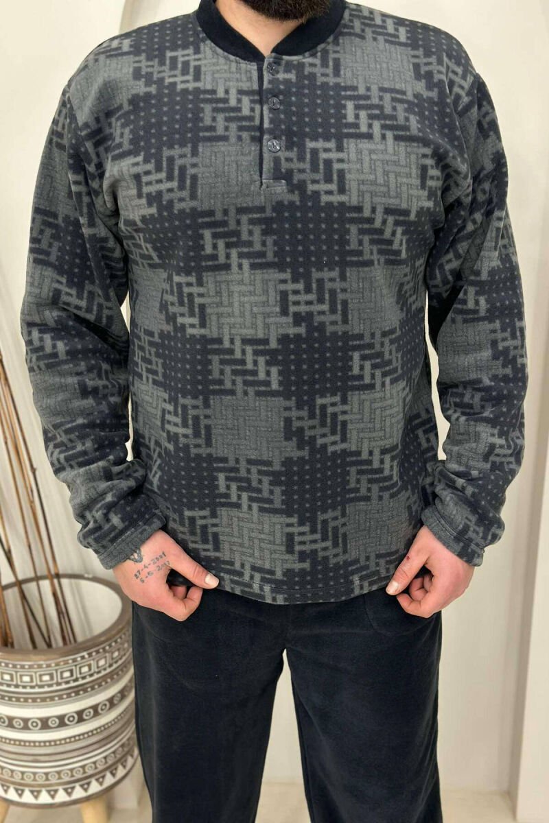 SIMPLE DESIGN MEN PYJAMAS DARK GREY/GEE - 3