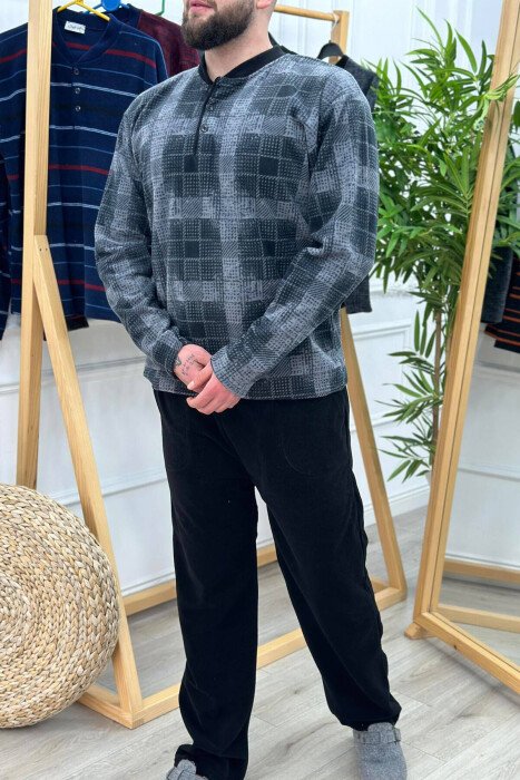 SIMPLE DESIGN MEN PYJAMAS DARK GREY/GEE - KLAUDIO FASHION