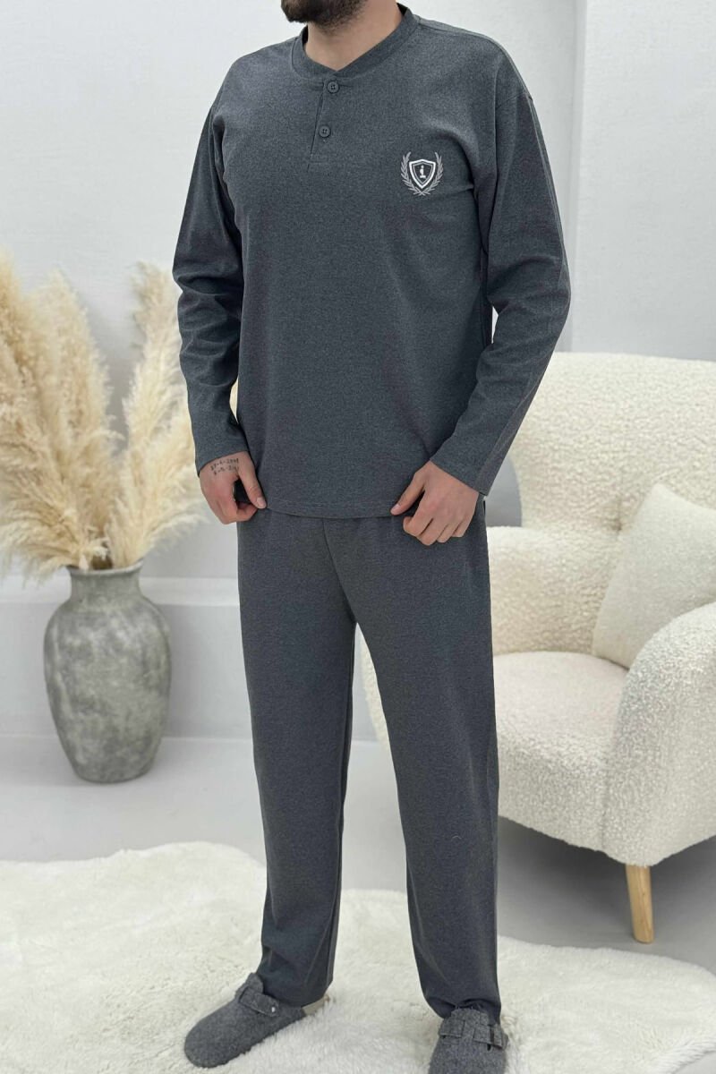 SIMPLE DESIGN MEN PYJAMAS DARK GREY/GEE - 1