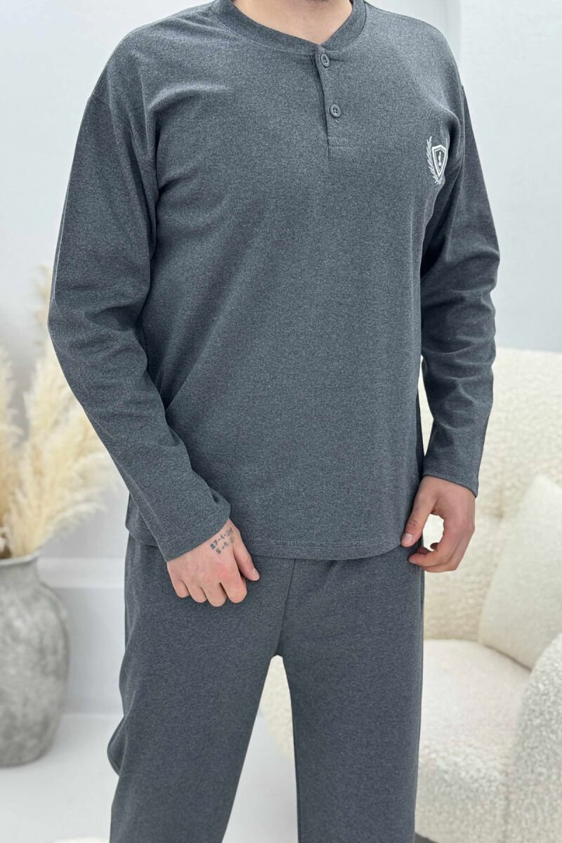 SIMPLE DESIGN MEN PYJAMAS DARK GREY/GEE - 2