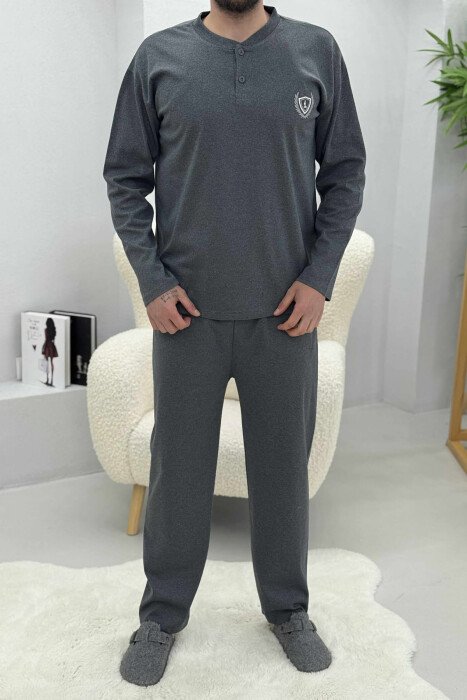 SIMPLE DESIGN MEN PYJAMAS DARK GREY/GEE - 3