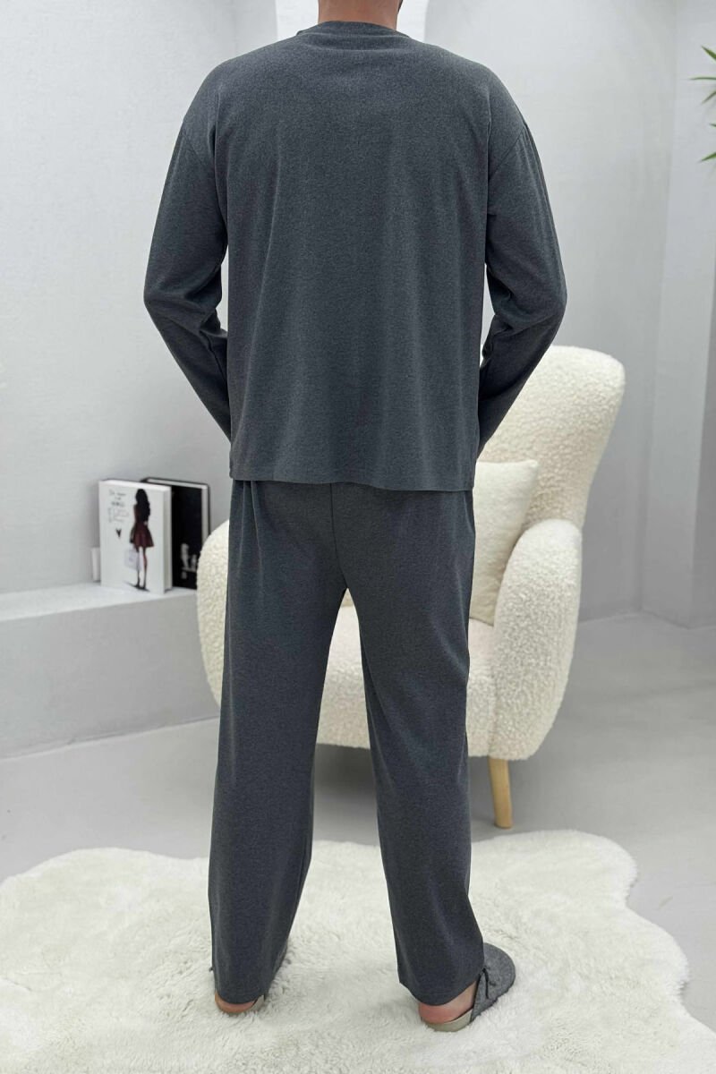 SIMPLE DESIGN MEN PYJAMAS DARK GREY/GEE - 4