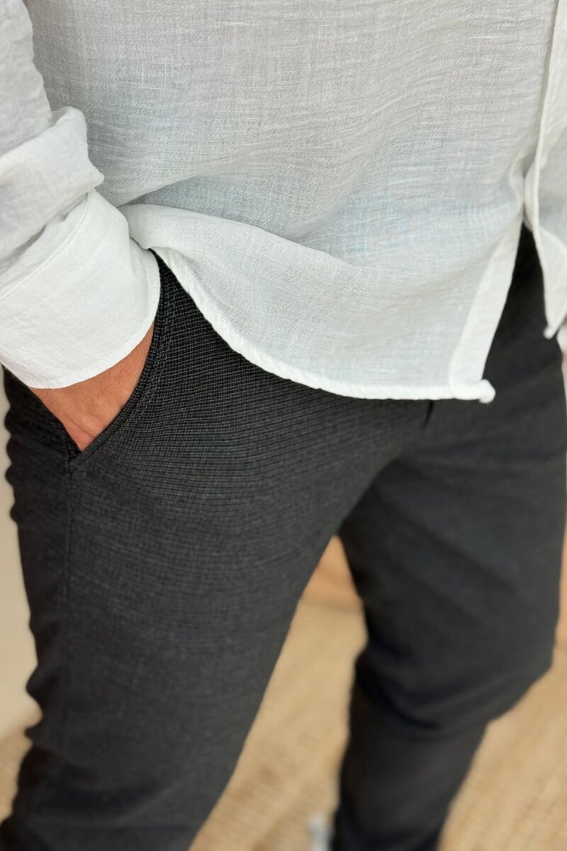 SIMPLE DESIGN ONE COLOR MEN PANTS DARK GREY/GEE - 2
