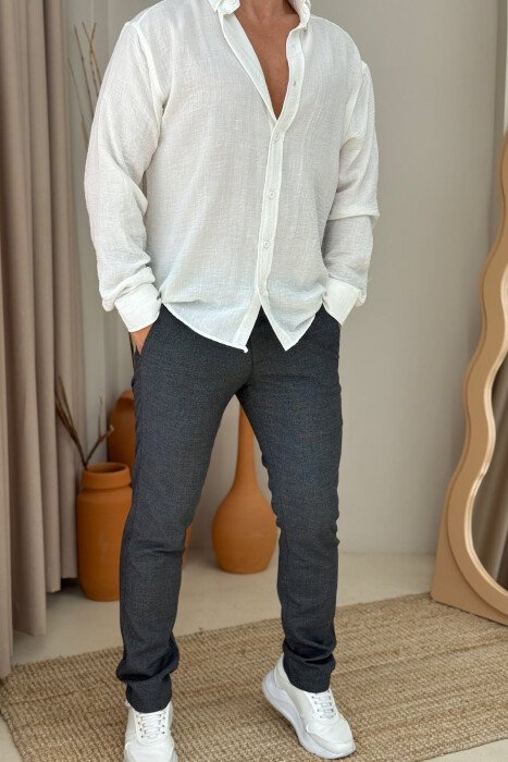 SIMPLE DESIGN ONE COLOR MEN PANTS GREY/GRI - 1