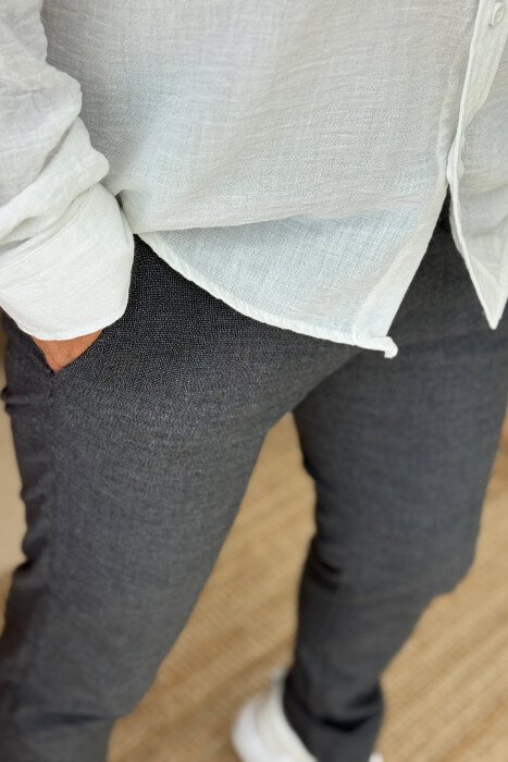 SIMPLE DESIGN ONE COLOR MEN PANTS GREY/GRI - 2