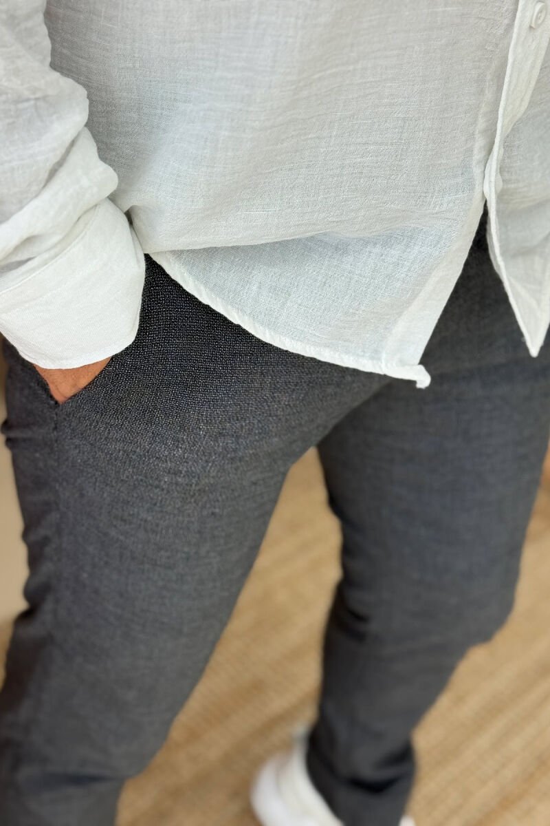 SIMPLE DESIGN ONE COLOR MEN PANTS GREY/GRI - 2