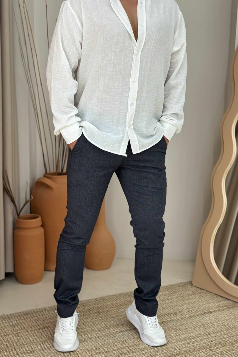 SIMPLE DESIGN ONE COLOR MEN PANTS LIGHTBLUE/BZ - 1