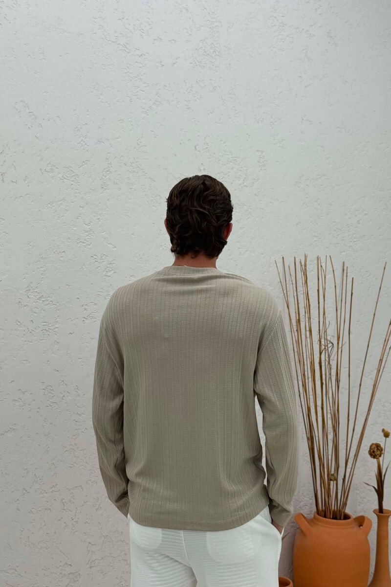 SIMPLE DESIGN ONE COLOR MEN SWEATSHIRT BEIGE/BEZHE - 4