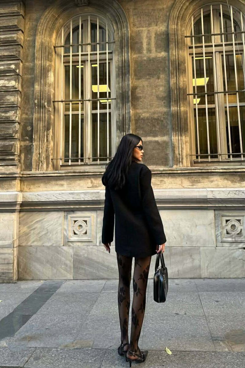 SIMPLE DESIGN ONE COLOR WOMEN JACKET BLACK/ E ZEZE - 3