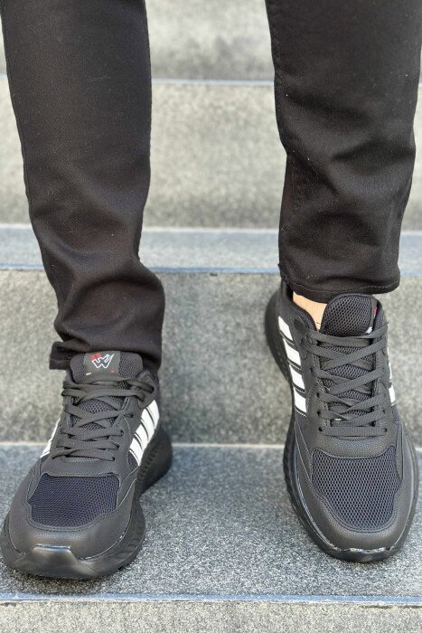 SIMPLE DESIGN PLATFORM MEN SNEAKERS BLACK-BLACK-WHITE/ZZB - 2
