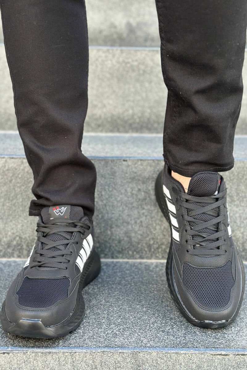 SIMPLE DESIGN PLATFORM MEN SNEAKERS BLACK-BLACK-WHITE/ZZB - 2