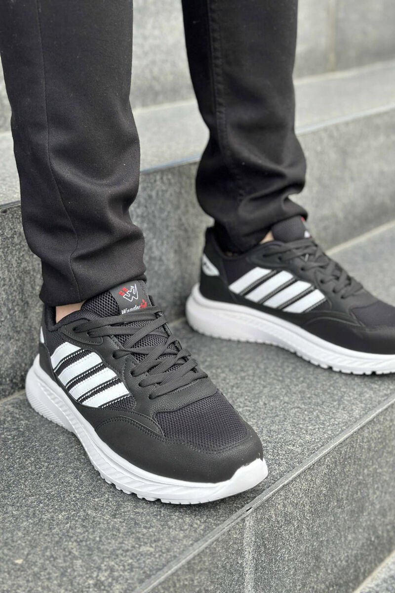 SIMPLE DESIGN PLATFORM MEN SNEAKERS BLACK-WHITE/ZB - 1