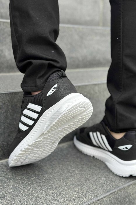 SIMPLE DESIGN PLATFORM MEN SNEAKERS BLACK-WHITE/ZB - 4