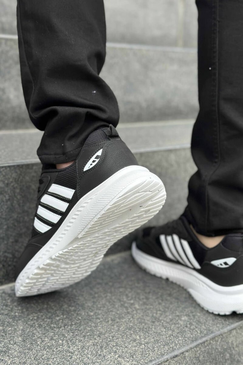 SIMPLE DESIGN PLATFORM MEN SNEAKERS BLACK-WHITE/ZB - 4