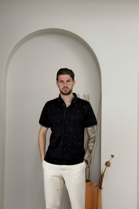 T-SHIRT ME DIZAJN TE THJESHTE PER MESHKUJ NE NGJYRE TE ZEZE - KLAUDIO FASHION