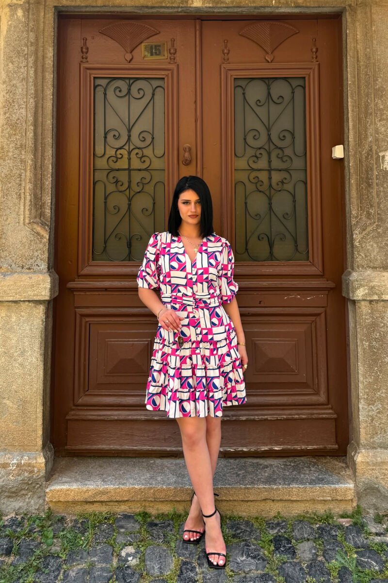 SIMPLE DESIGN WOMAN DRESS PINK/ROZE - 1