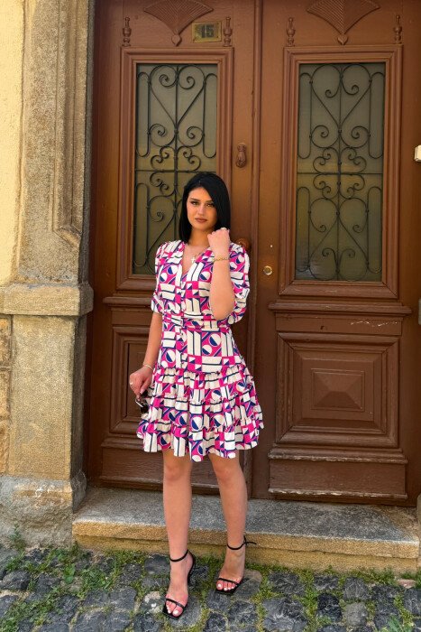 SIMPLE DESIGN WOMAN DRESS PINK/ROZE - 4