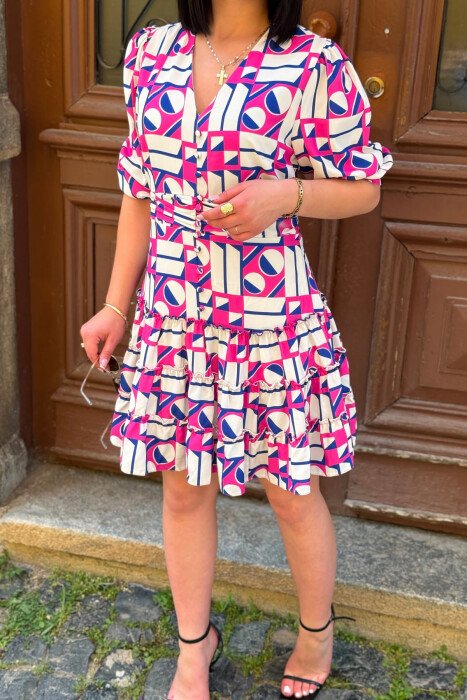 SIMPLE DESIGN WOMAN DRESS PINK/ROZE - 5