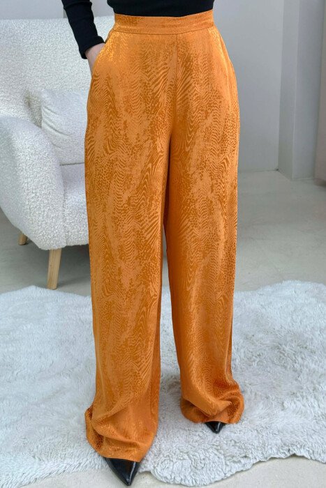 SIMPLE DESIGN WOMEN TROUSERS MUSTARD/MUSTARDE - KLAUDIO FASHION