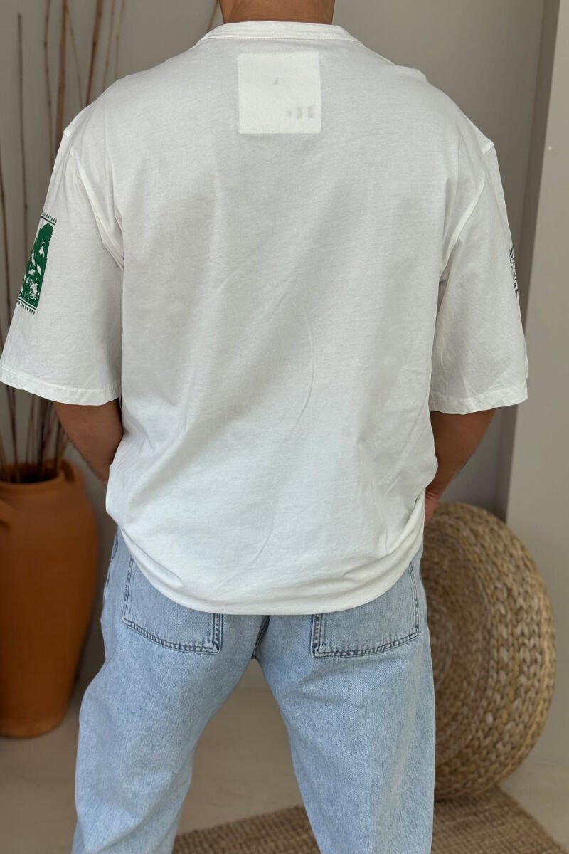 SIMPLE DESIGNS ROUND NECK MEN T-SHIRT WHITE-E BARDHE - 2