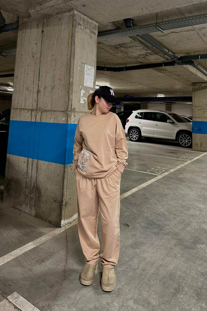 SIMPLE DETAIL WOMEN SET BEIGE/BEZHE - 1