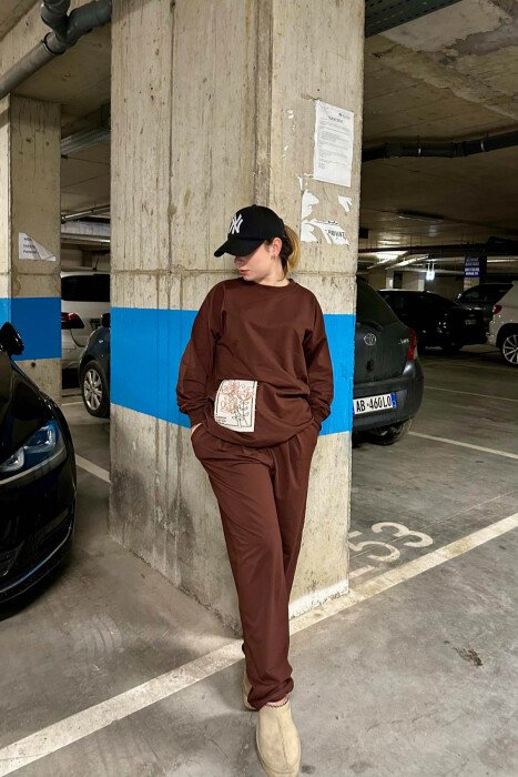 SIMPLE DETAIL WOMEN SET BROWN/KAFE - 3