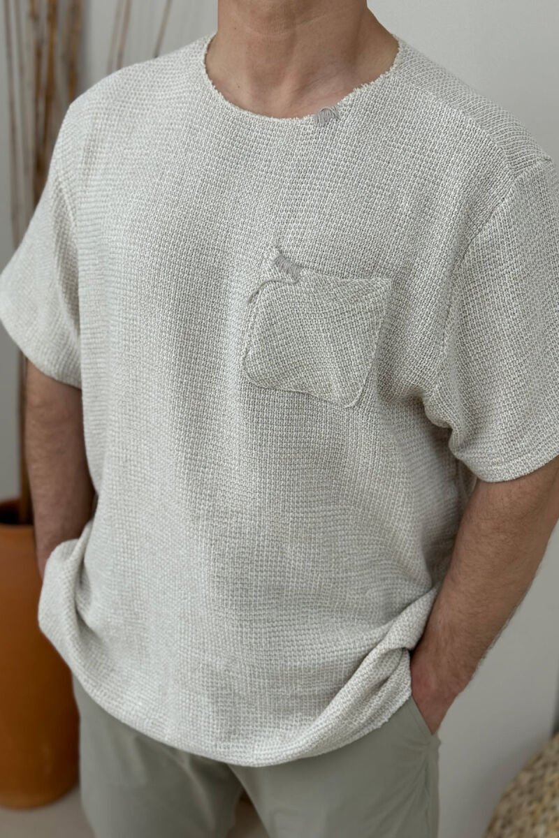 SIMPLE DETAILS MEN T-SHIRT BEIGE/BEZHE - 2