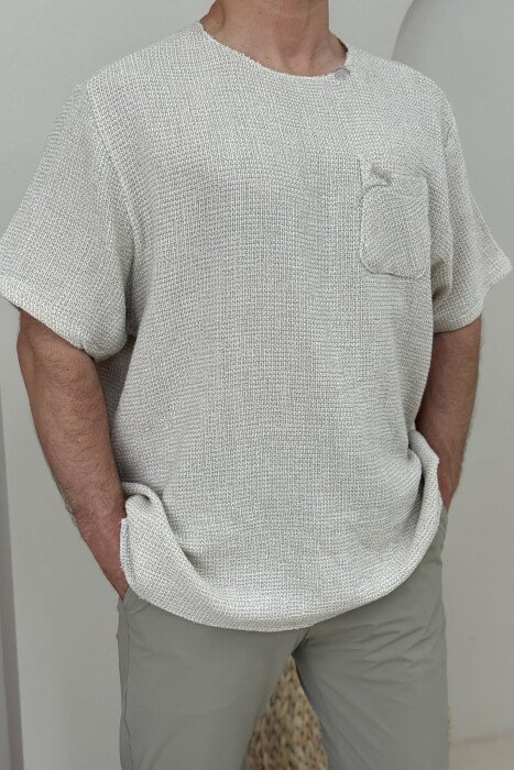 SIMPLE DETAILS MEN T-SHIRT BEIGE/BEZHE - 3