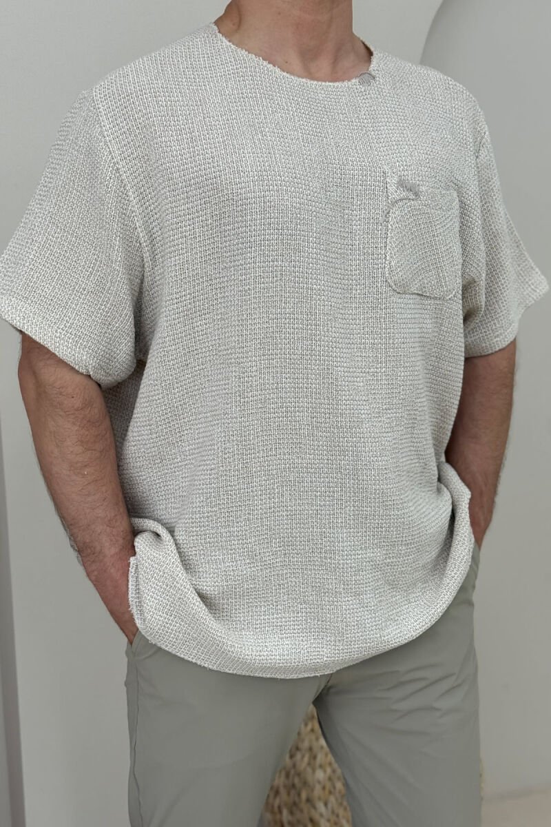 SIMPLE DETAILS MEN T-SHIRT BEIGE/BEZHE - 3