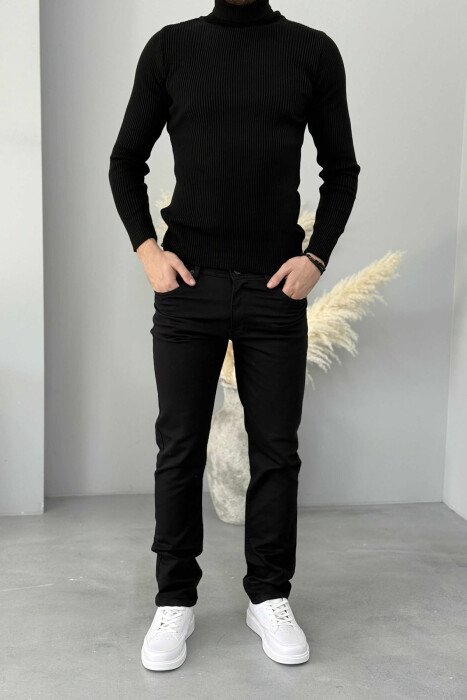 XHINSE TË THJESHTA FORMALE ME ELASTICITET PËR MESHKUJ NË NGJYRË TË ZEZË - KLAUDIO FASHION