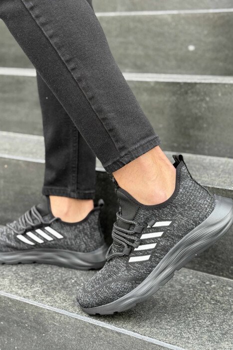 SIMPLE EVERYDAY LACING MEN SNEAKERS BLACK-GREY/ZEGR - 3