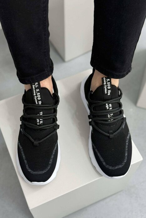 SIMPLE EVERYDAY LACING MEN SNEAKERS BLACK-WHITE/ZB - 2