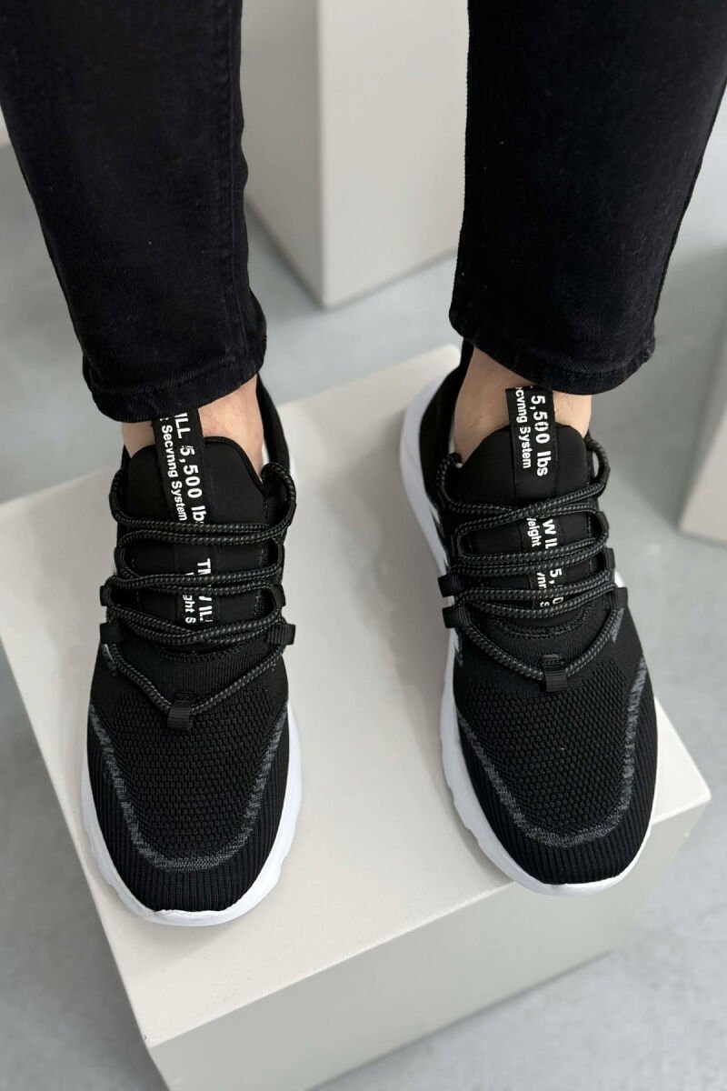 SIMPLE EVERYDAY LACING MEN SNEAKERS BLACK-WHITE/ZB - 2