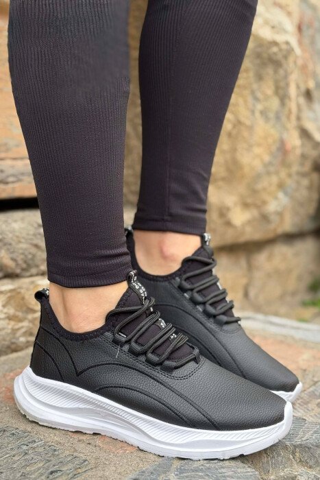 SIMPLE EVERYDAY LACING WOMAN SNEAKERS BLACK-WHITE/ZB 