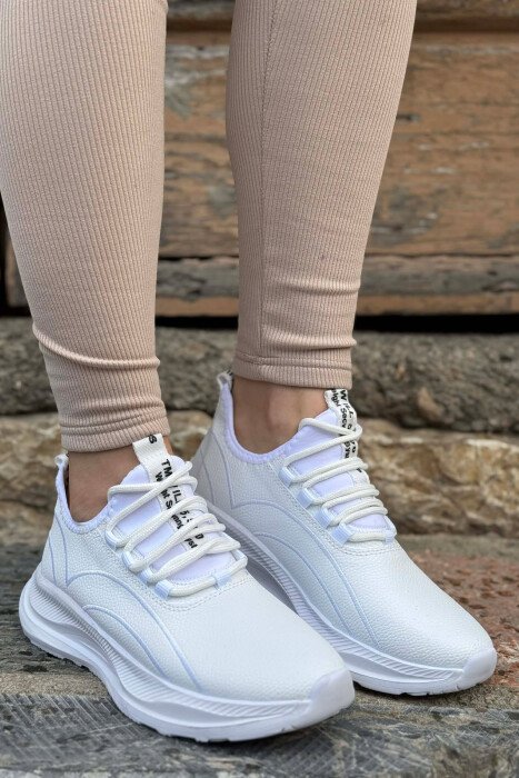 SIMPLE EVERYDAY LACING WOMAN SNEAKERS WHITE-E BARDHE 