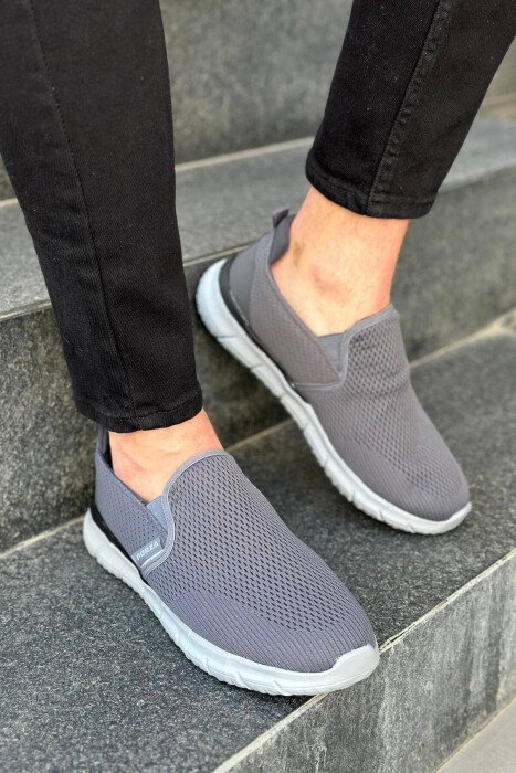 SIMPLE EVERYDAY MAN SHOES DARK GREY/GEE - KLAUDIO FASHION