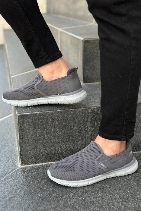 SIMPLE EVERYDAY MAN SHOES GREY-GREY/GG - KLAUDIO FASHION