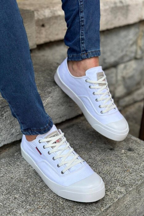 SIMPLE EVERYDAY MAN SNEAKERS WHITE-E BARDHE - KLAUDIO FASHION
