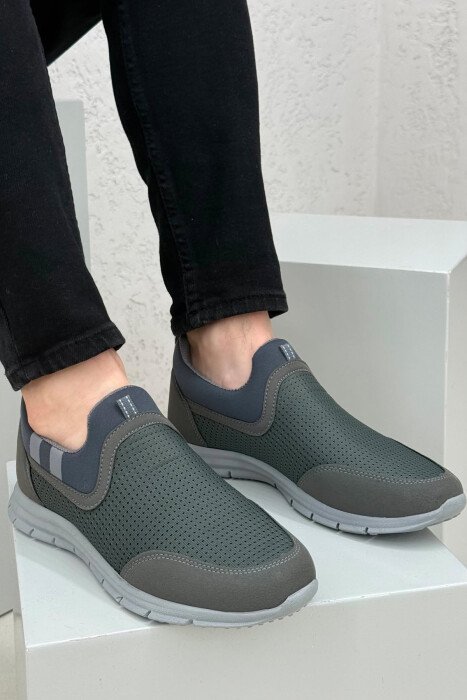 SIMPLE EVERYDAY MEN SNEAKERS DARK GREEN/JEE - 1