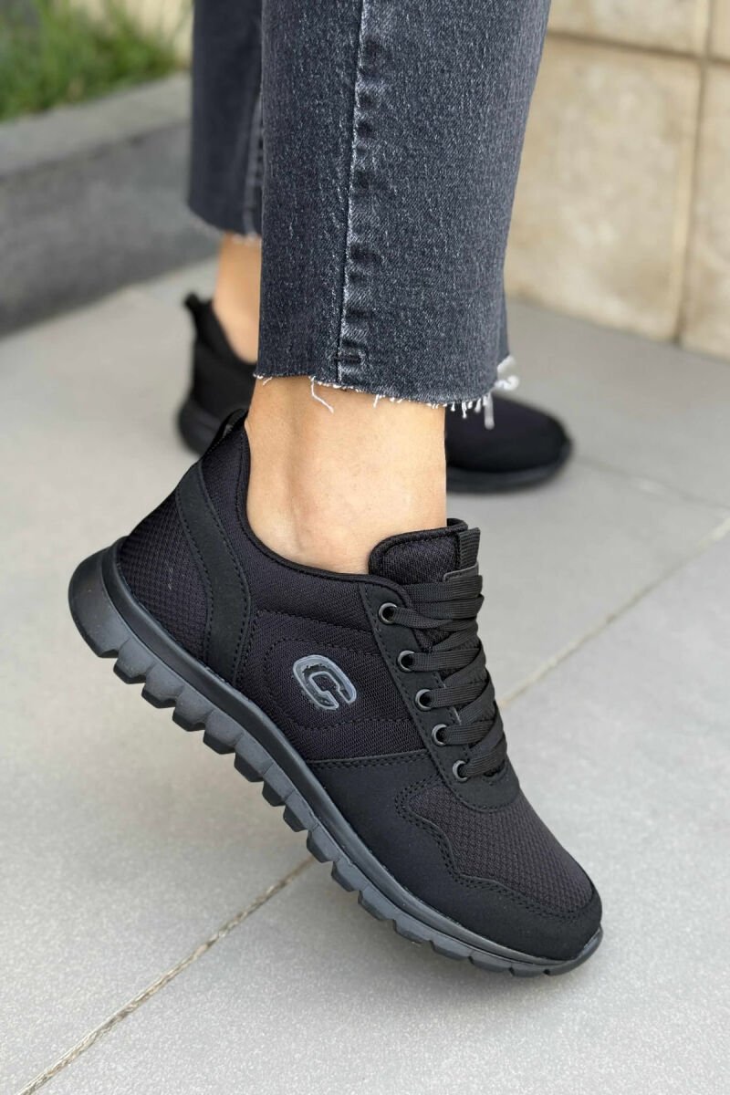SIMPLE EVERYDAY ONE COLOR WOMEN SNEAKERS BLACK/ E ZEZE - 4