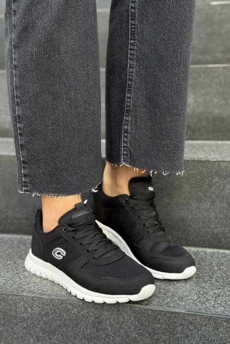 SIMPLE EVERYDAY ONE COLOR WOMEN SNEAKERS BLACK-WHITE/ZEBA - 1