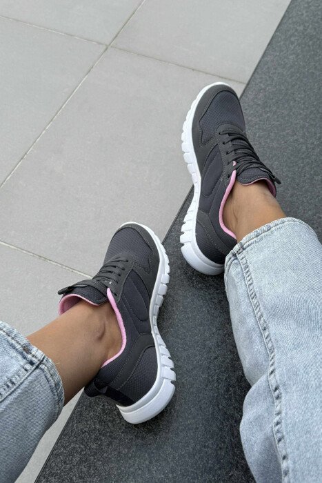 SIMPLE EVERYDAY ONE COLOR WOMEN SNEAKERS DARK GREY/GEE - 5