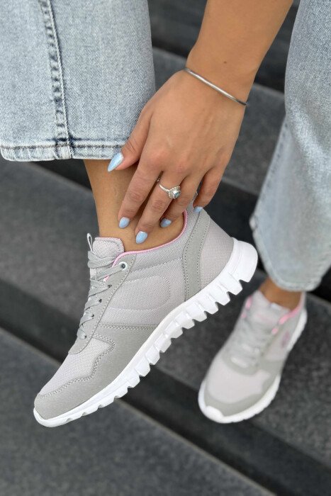 SIMPLE EVERYDAY ONE COLOR WOMEN SNEAKERS LIGHT GREY/GZ - 4