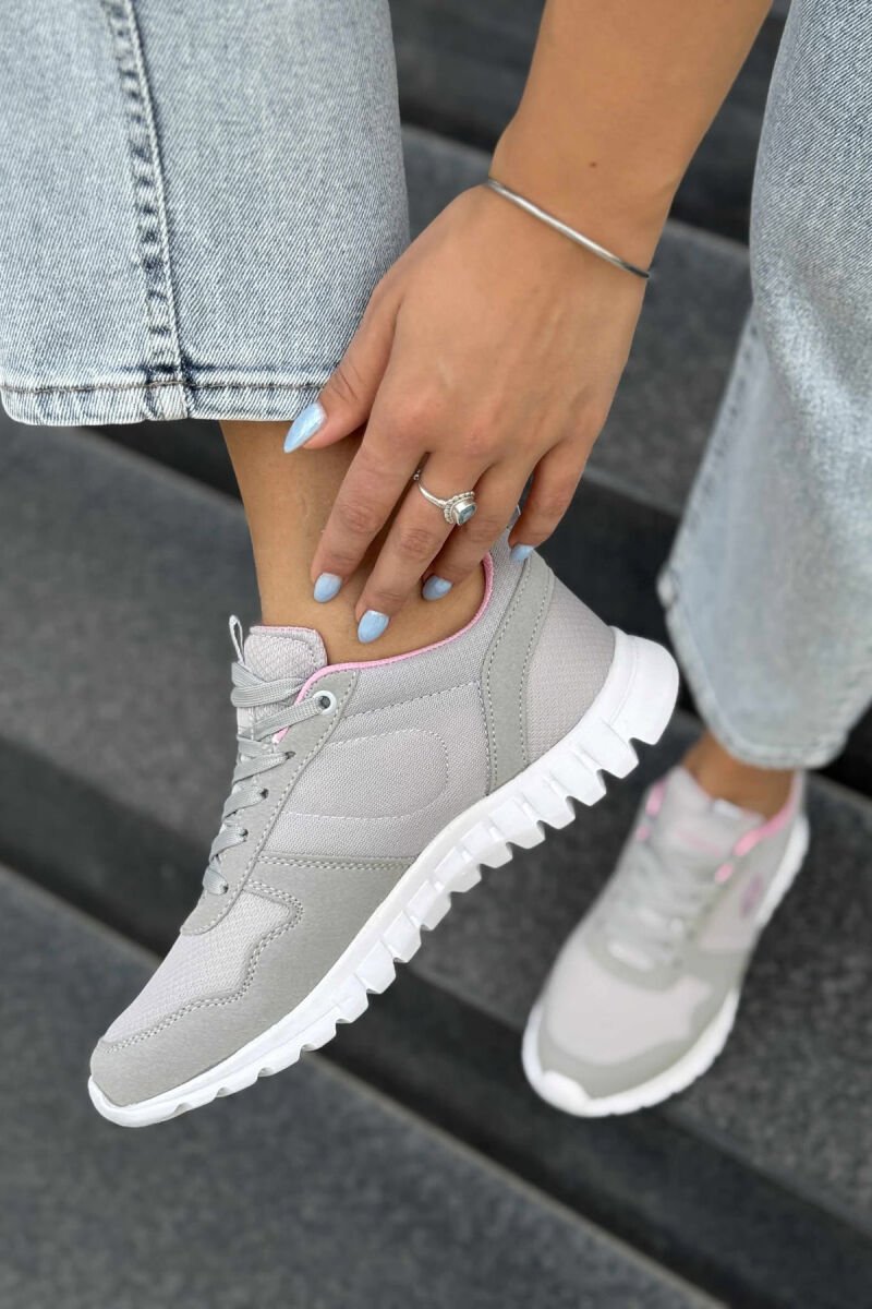 SIMPLE EVERYDAY ONE COLOR WOMEN SNEAKERS LIGHT GREY/GZ - 4