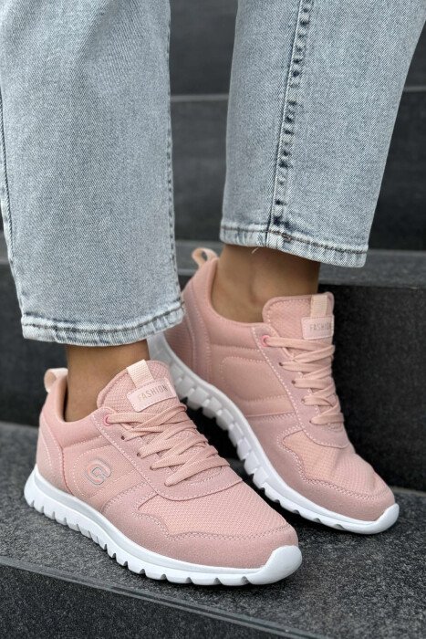 SIMPLE EVERYDAY ONE COLOR WOMEN SNEAKERS POWDER/PUDER - 1
