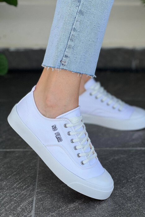 SIMPLE EVERYDAY WOMAN SHOES WHITE-E BARDHE - KLAUDIO FASHION