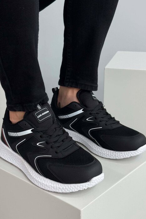 SIMPLE EVRYDAY MEN SNEAKERS BLACK-WHITE/ZB - 1