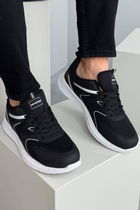 SIMPLE EVRYDAY MEN SNEAKERS BLACK-WHITE/ZB - 2
