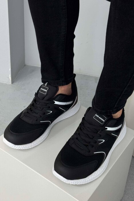 SIMPLE EVRYDAY MEN SNEAKERS BLACK-WHITE/ZB - 4