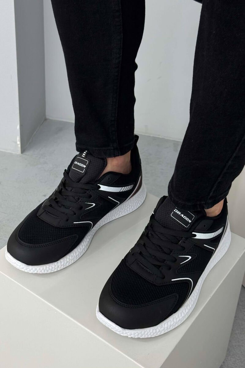 SIMPLE EVRYDAY MEN SNEAKERS BLACK-WHITE/ZB - 4